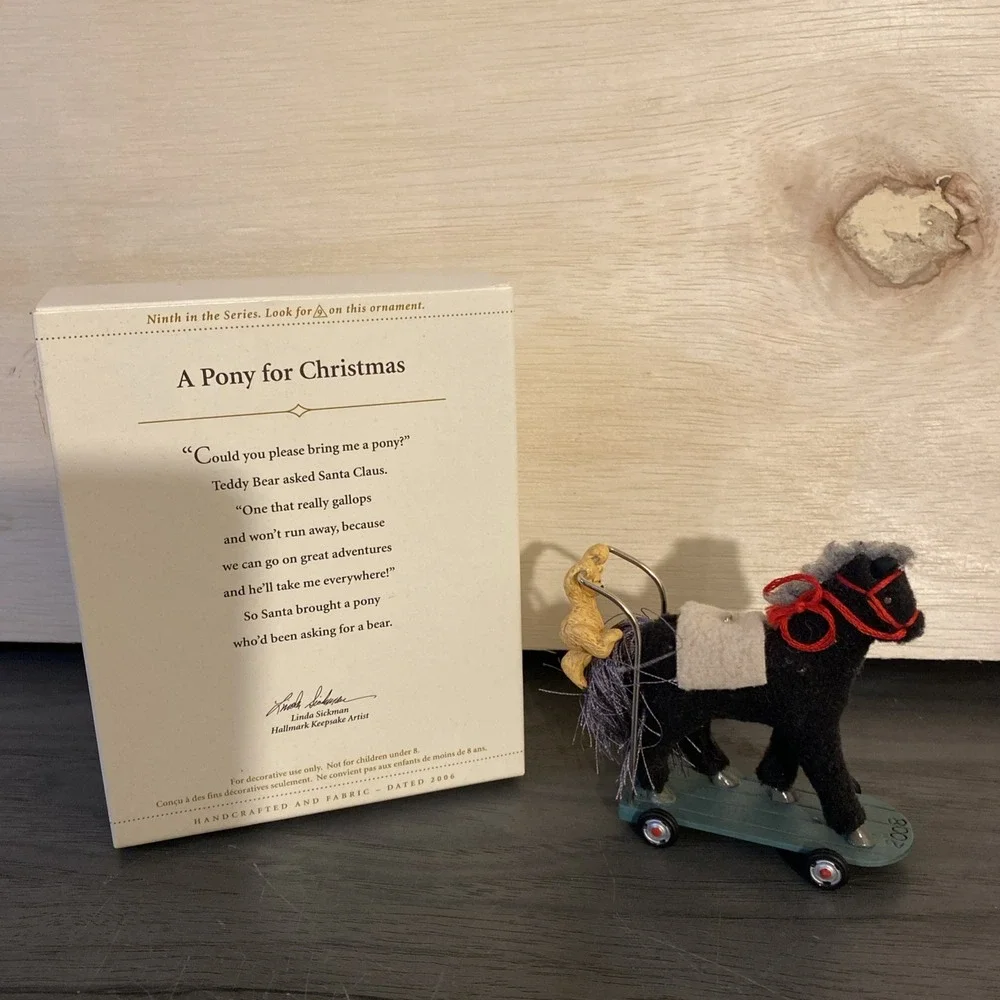 Hallmark A PONY FOR CHRISTMAS Ornament 2006 ~ Teddy Bear Horse 9th In The Series